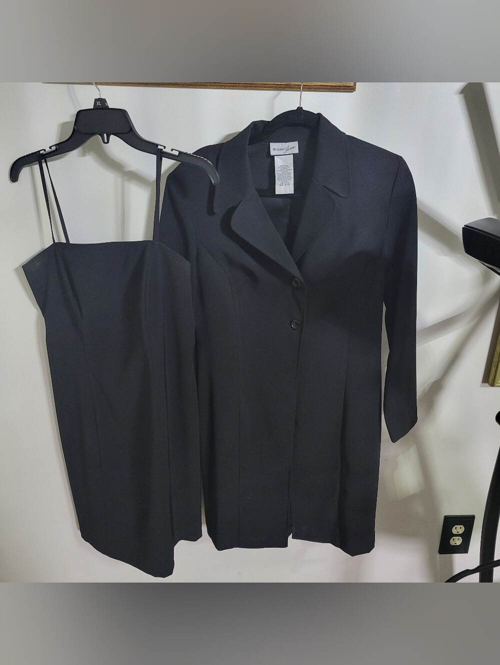 Y2K Vintage Breakin' Loose Classic Black Two-Piece Dress & Blazer Set, Size 9/10